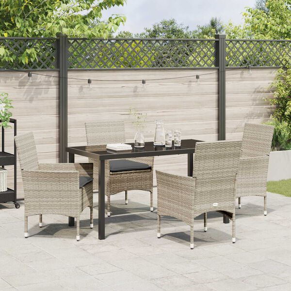 vidaXL Ensemble de salle &agrave; manger pour jardin 5 pcs Gris clair