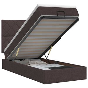 vidaXL Lit ottoman avec matelas Marron fonc&eacute; 90 x 190 cm Tissu