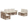vidaXL Ensemble de canap&eacute; de jardin 7 pcs Beige polyrotin