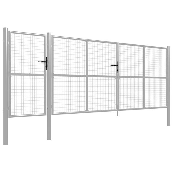 vidaXL Portail de jardin en acier 500 x 150 cm argenté