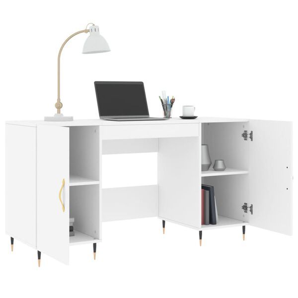 vidaXL Bureau blanc 140x50x75 cm bois d'ingénierie