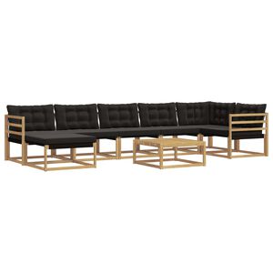 vidaXL Ensemble de canap&eacute;s d'ext&eacute;rieur 8 pc Blanc et noir