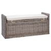 vidaXL Banc de rangement avec coussin Gris 110 x 40 x 50 cm Rotin