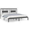 vidaXL Cadre de lit sans matelas gris bois massif 200x200 cm