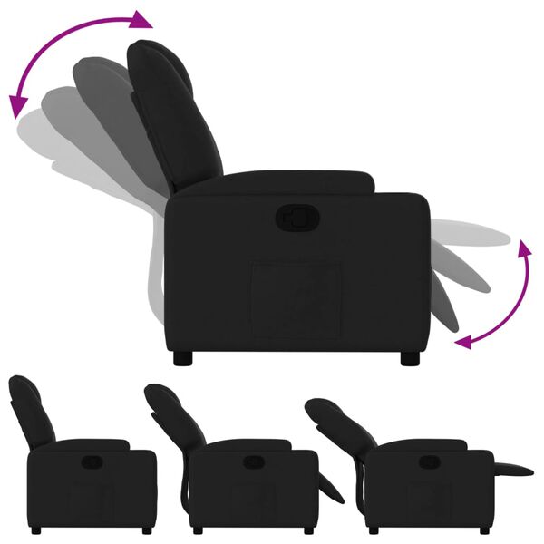 vidaXL Fauteuil inclinable en tissu noir