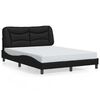 vidaXL Cadre de lit avec LED sans matelas Hvar noir 140x190 cm