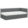 vidaXL Cadre de lit d'angle avec matelas 2 pcs Gris Velours