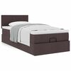 vidaXL Lit ottoman avec matelas marron foncé 90x200 cm tissu