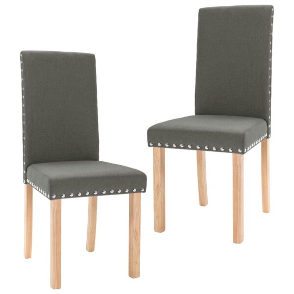 vidaXL Chaises &agrave; manger lot de 2 gris fonc&eacute; tissu