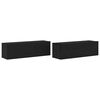 vidaXL Meuble TV 2 pcs Noir Bois d'ing&eacute;nierie