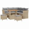 vidaXL Ensemble de canap&eacute; de jardin 8 pcs Beige polyrotin