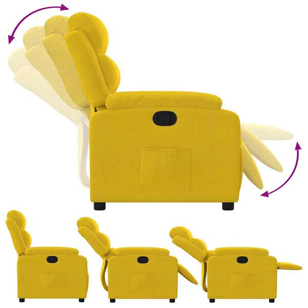 vidaXL Fauteuil inclinable jaune velours