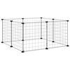 vidaXL Cage pour animaux de compagnie &agrave; 8 panneaux avec porte, noire, 35 x 35 cm, acier