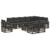 vidaXL Ensemble de canap&eacute; de jardin 11 pc Gris et Gris fonc&eacute; polyrotin