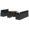 vidaXL Ensemble de canap&eacute; de jardin avec coussin 10 pcs Noir polyrotin