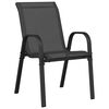 vidaXL Chaises empilables de jardin lot de 2 Noir Tissu textil&egrave;ne