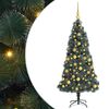 vidaXL Arbre de No&euml;l artificiel pr&eacute;-&eacute;clair&eacute; avec ensemble de boules