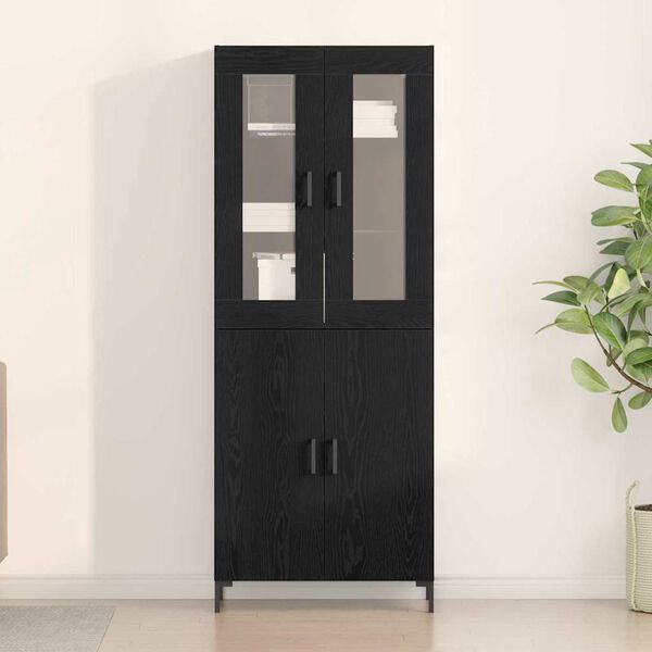vidaXL Haut Armoire 2 pcs Ch&ecirc;ne noir 69,5 x 34 x 180 cm