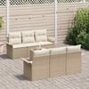 vidaXL Ensemble de canap&eacute; de jardin 7 pcs Beige et cr&egrave;me polyrotin
