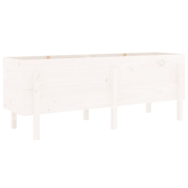 vidaXL Lit surélevé de jardin blanc 160x50x57 cm bois de pin massif