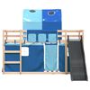 vidaXL Lit superposé sans matelas avec toboggan et rideaux 90x200 cm