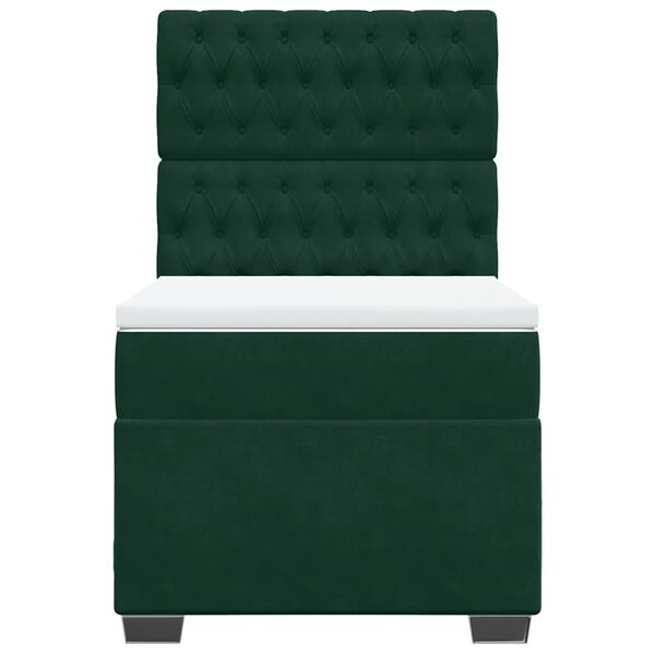 vidaXL Sommier &agrave; lattes de lit et matelas Vert fonc&eacute; 80x200 cm Velours