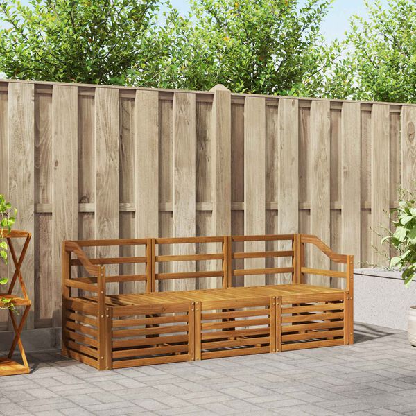 vidaXL Ensembles de canap&eacute;s 3 pcs Naturel Bois d'Acacia Massif