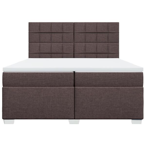 vidaXL Sommier &agrave; lattes de lit avec matelas Marron fonc&eacute; 200x200 cm