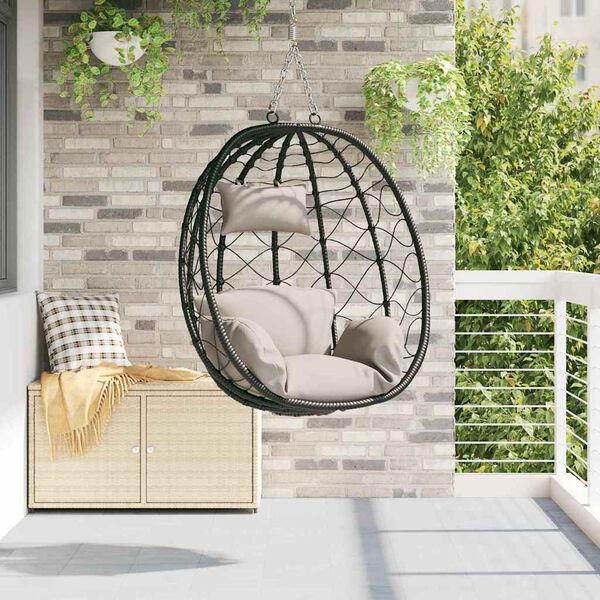 vidaXL Chaise suspendue Taupe 91,5 x 60 x 110 cm polyrotin