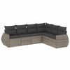 vidaXL Salon de jardin 6 pcs avec coussins gris r&eacute;sine tress&eacute;e