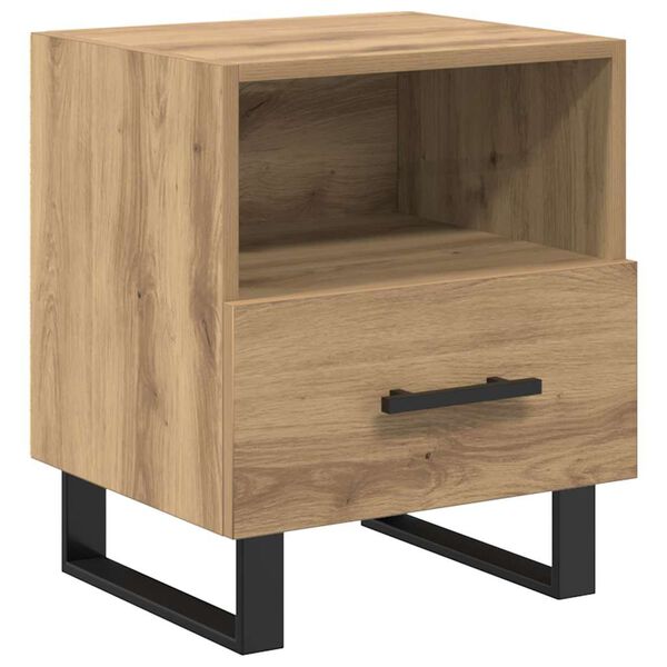 vidaXL Cabinet de chevet avec tiroir Ch&ecirc;ne artisanal 40 x 35 x 47,5 cm