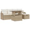 vidaXL Ensemble de canap&eacute; de jardin 6 pc Beige polyrotin