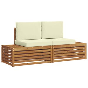 vidaXL 2 pc Ensemble de canap&eacute;s d'ext&eacute;rieur Naturel et Cr&egrave;me