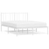 vidaXL Cadre de lit m&eacute;tal sans matelas et t&ecirc;te de lit blanc 160x200 cm