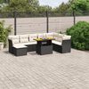 vidaXL Salon de jardin 9 pcs avec coussins noir r&eacute;sine tress&eacute;e