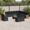 vidaXL Salon de jardin avec coussins 14 pcs noir r&eacute;sine tress&eacute;e