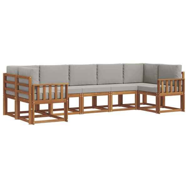 vidaXL Ensemble de canap&eacute;s d'ext&eacute;rieur 7 pcs Gris Naturel et Clair