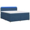 vidaXL Lit boxspring avec matelas Bleu 180 x 200 cm Tissu