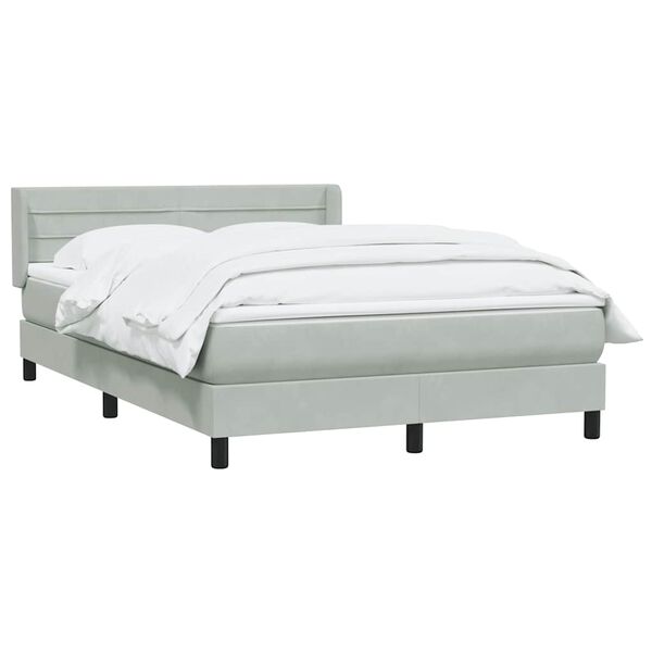vidaXL Sommier &agrave; lattes de lit et matelas gris clair 140x210cm velours