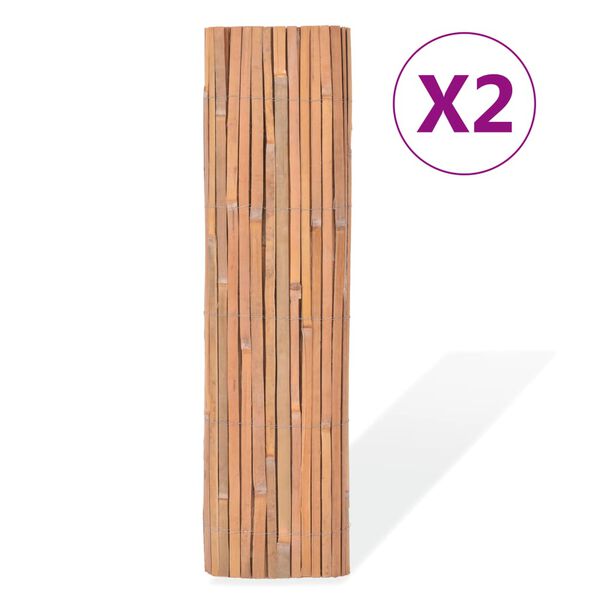 vidaXL Cl&ocirc;tures en bambou 2 pcs 100x400 cm