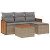 vidaXL Salon de jardin avec coussins 5 pcs beige r&eacute;sine tress&eacute;e