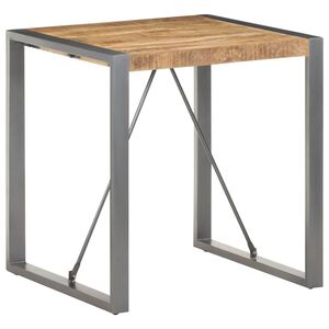 vidaXL Table de salle &agrave; manger 70x70x75cm Bois de manguier massif brut