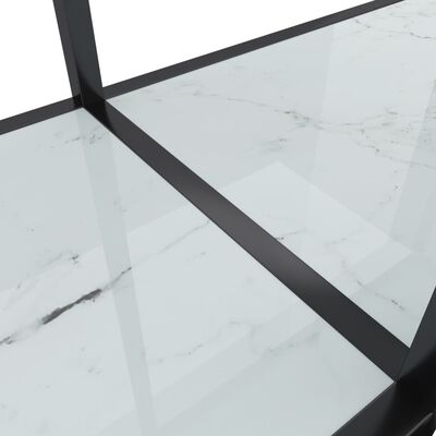 vidaXL Table console Blanc 180x35x75,5 cm Verre trempé