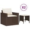 vidaXL Salon de jardin 4 pcs avec coussins marron r&eacute;sine tress&eacute;e