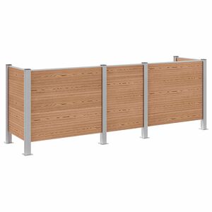 vidaXL Cl&ocirc;ture de poubelle Marron 315 x 85 x 115 cm Aluminium et WPC