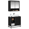 vidaXL Ensemble de mobilier de salle de bain 2 pcs Ch&ecirc;ne noir