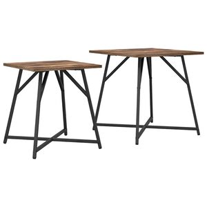 vidaXL Ensemble de tables d'appoint 2 pcs Ch&ecirc;ne fum&eacute; et noir