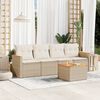 vidaXL Salon de jardin avec coussins 5 pcs beige r&eacute;sine tress&eacute;e