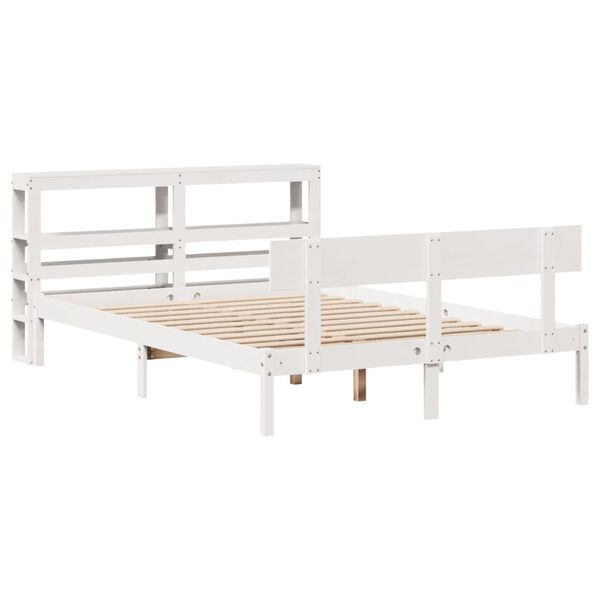vidaXL Cadre de lit sans matelas blanc 140x200 cm bois de pin massif