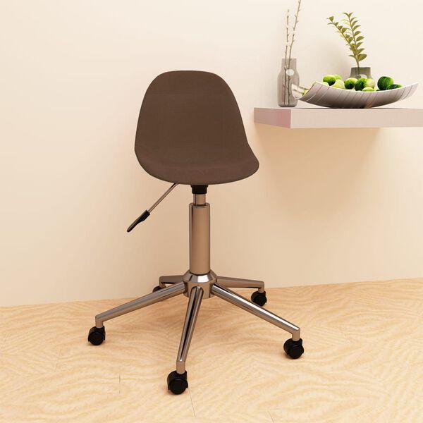 vidaXL Chaise pivotante de bureau Marron Tissu